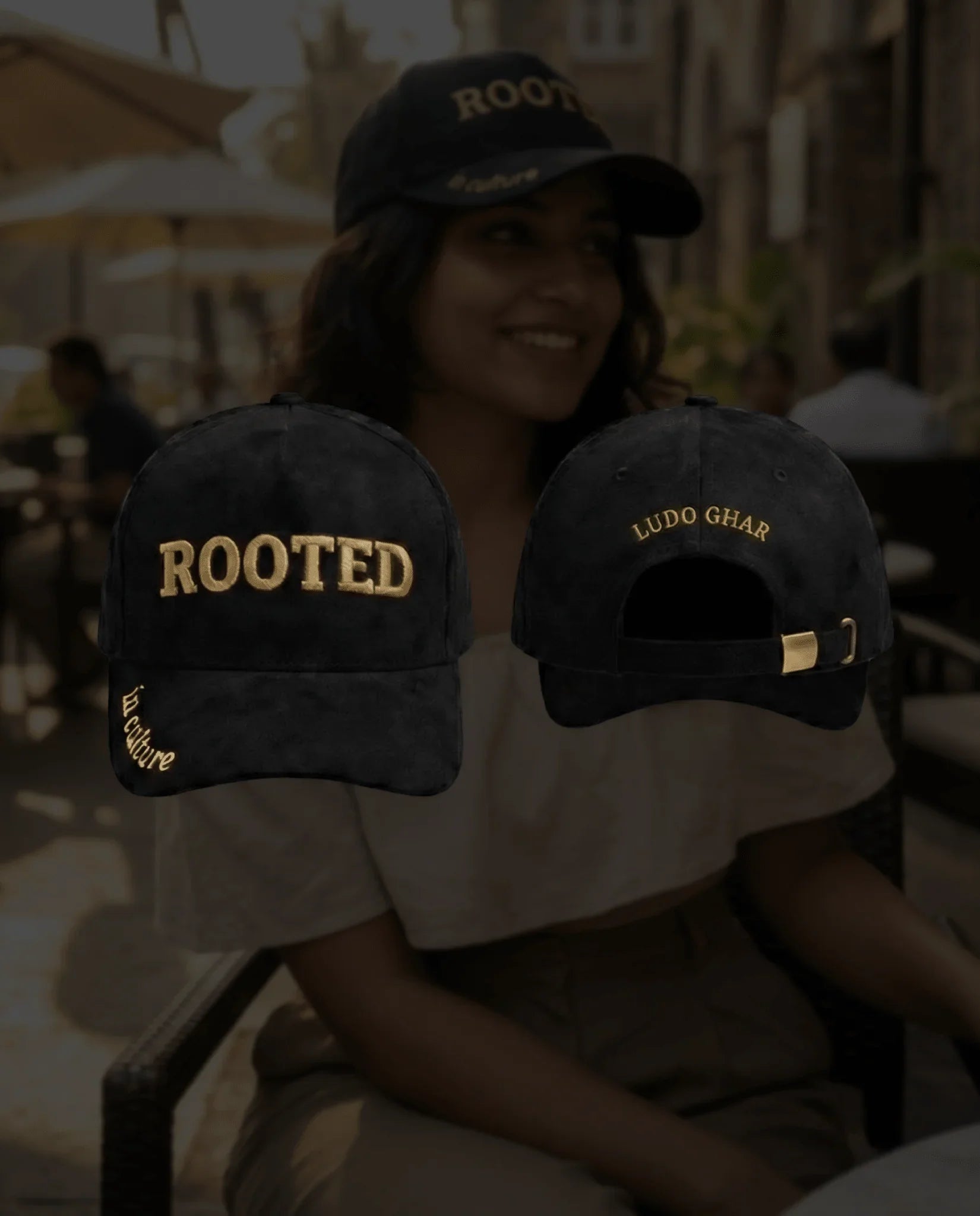 Rooted in Culture Suede Hat with Embroidery.