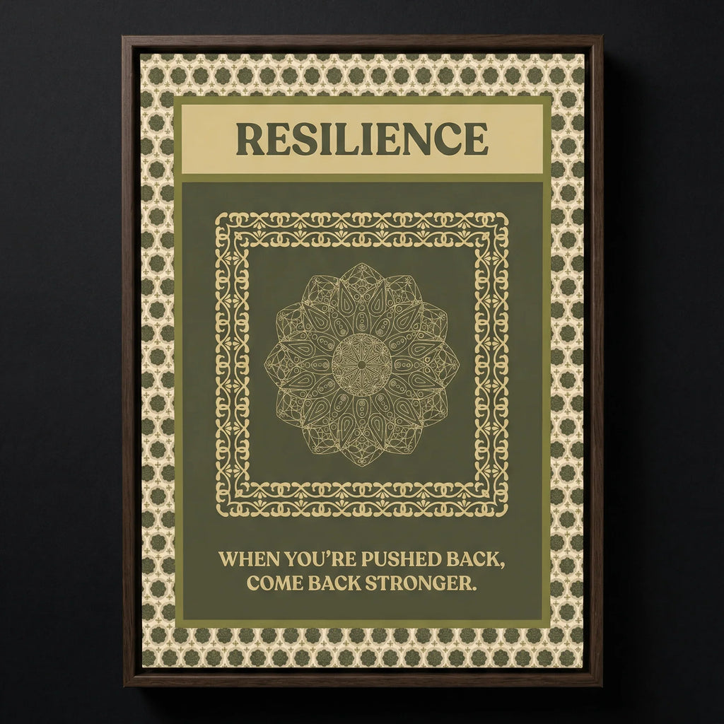 Resilience Canvas Poster on Wooden Frame