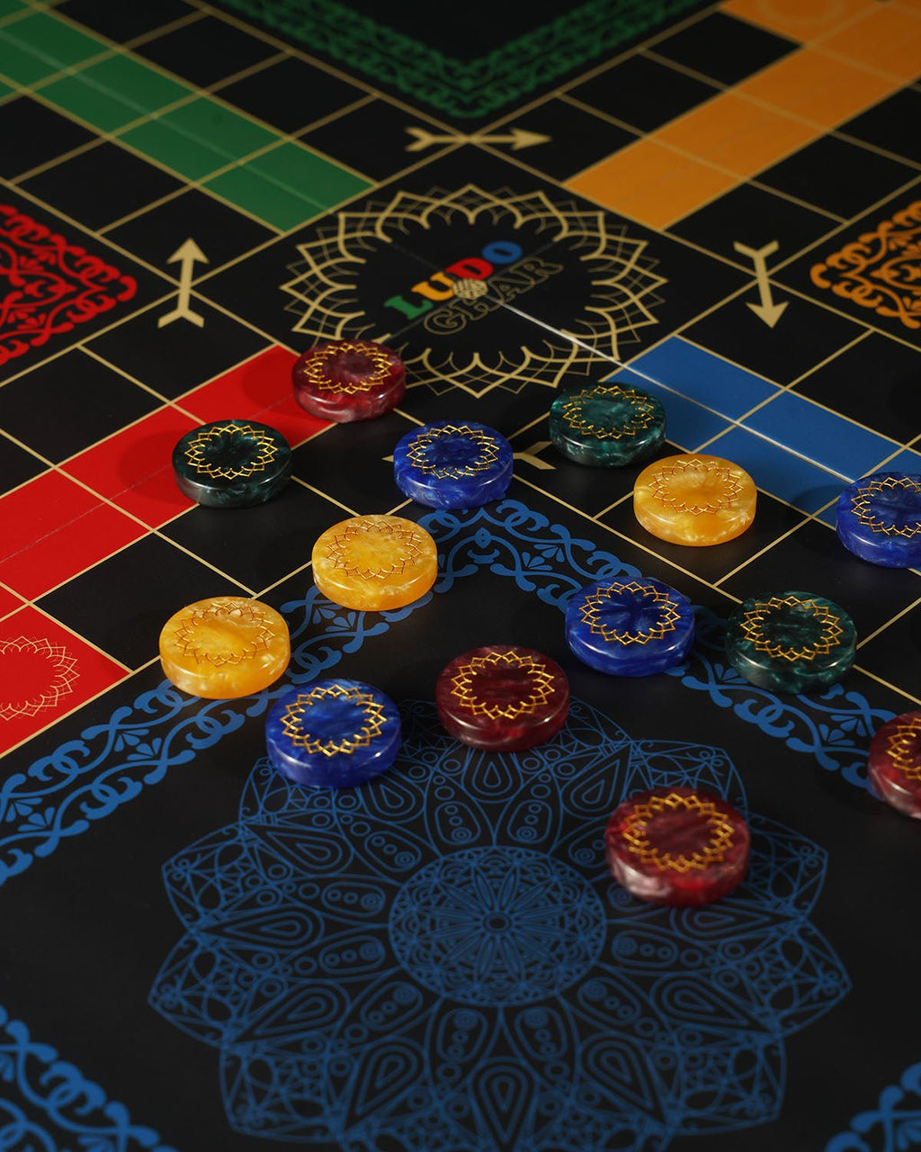 Noir Series: India & Pakistan Ludo Board - Ludo Ghar