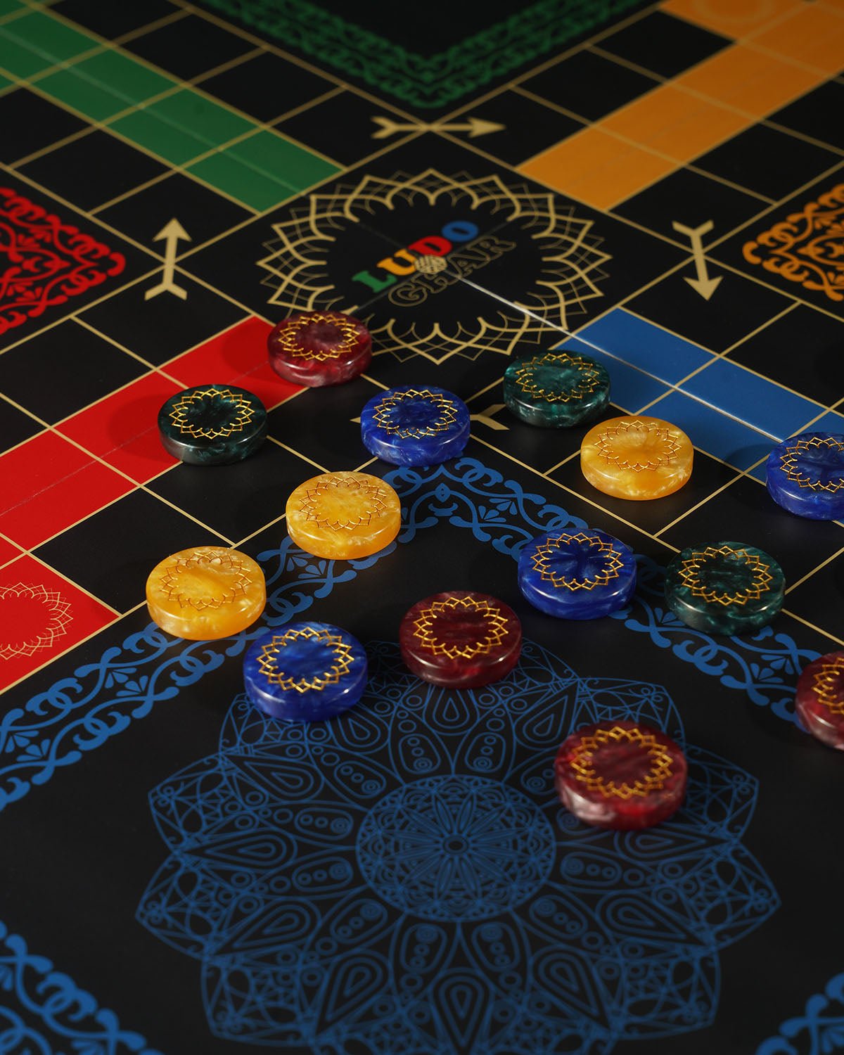Noir Series: India & Pakistan Ludo Board - Ludo Ghar